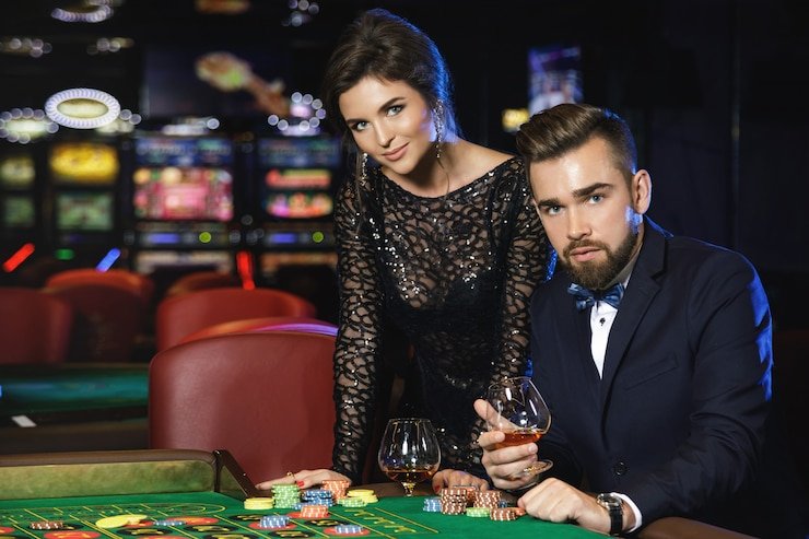 Meja baccarat Spadegaming dengan dealer